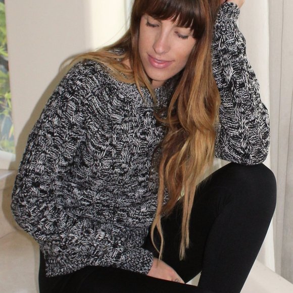 Active USA Black Marled Cable-Knit Sweater - Picture 4 of 12